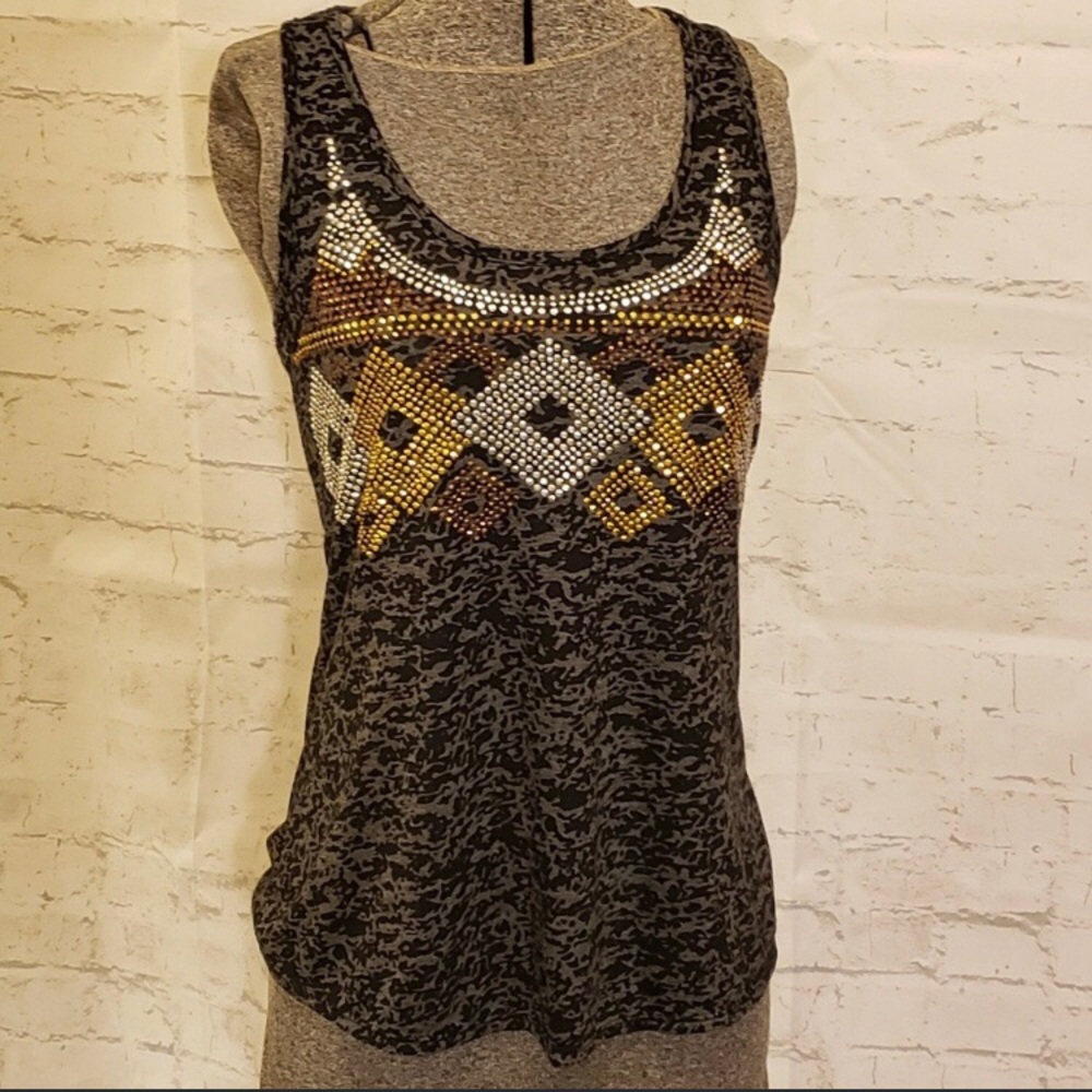Threads Silver/Gold/Copper Embellished Tank Top